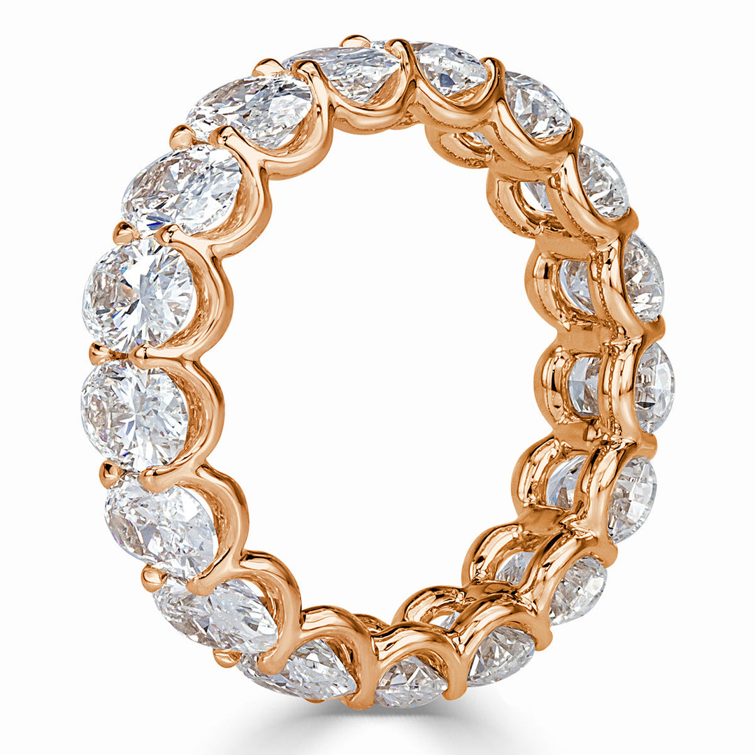 5.42ct Oval Cut Lab Diamond Eternity Band in 18k Rose Gold