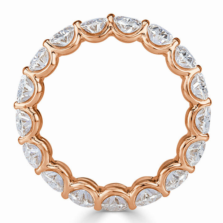 5.42ct Oval Cut Lab Diamond Eternity Band in 18k Rose Gold