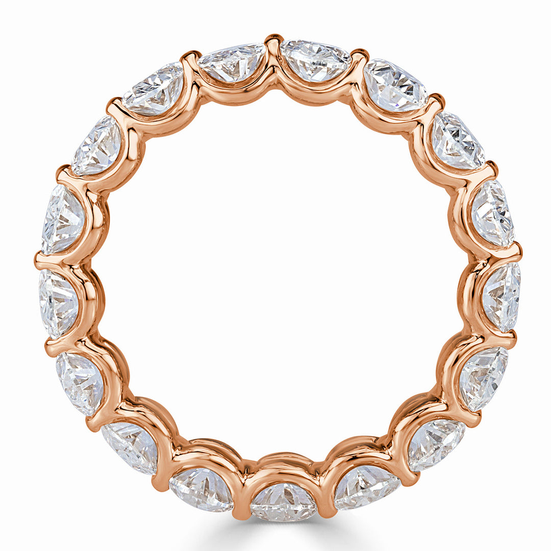 5.42ct Oval Cut Lab Diamond Eternity Band in 18k Rose Gold