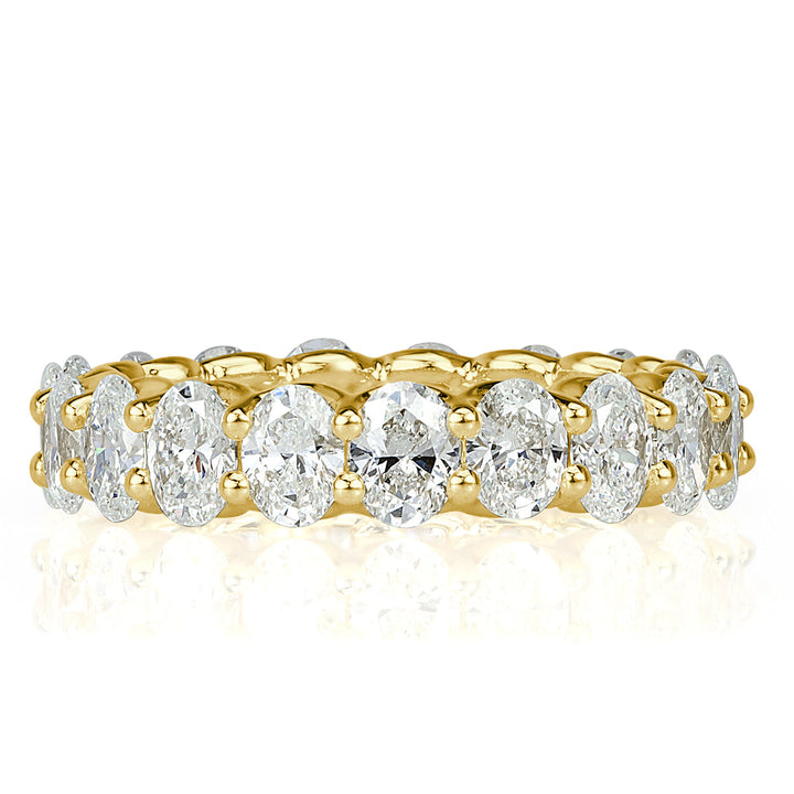 3.70ct Oval Cut Lab Diamond Eternity Band in 18k Yellow Gold