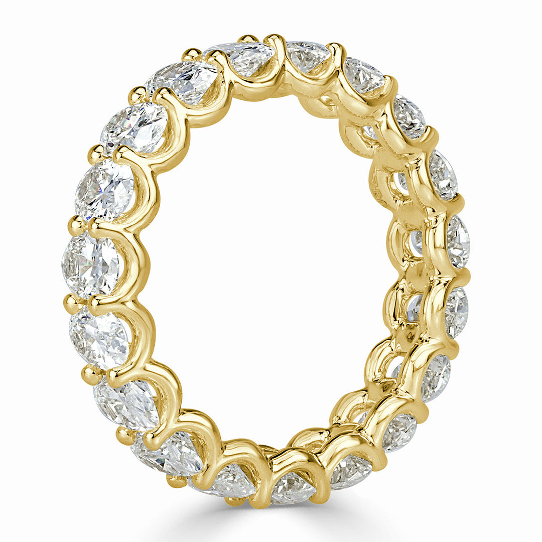 3.70ct Oval Cut Lab Diamond Eternity Band in 18k Yellow Gold