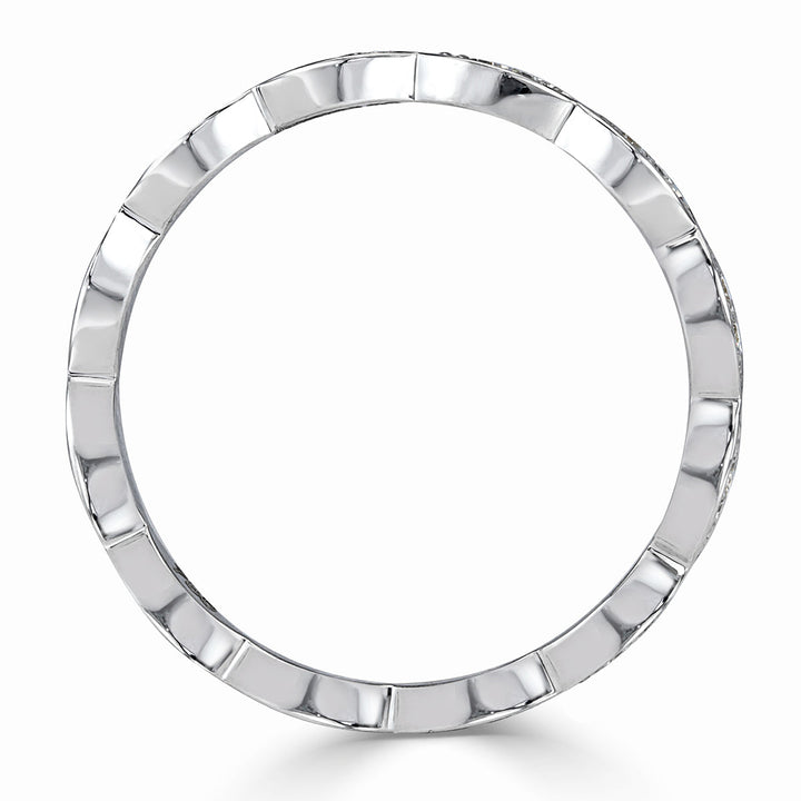 0.16ct Round Brilliant Cut Lab Diamond Marquise Bezel Eternity Band in Platinum