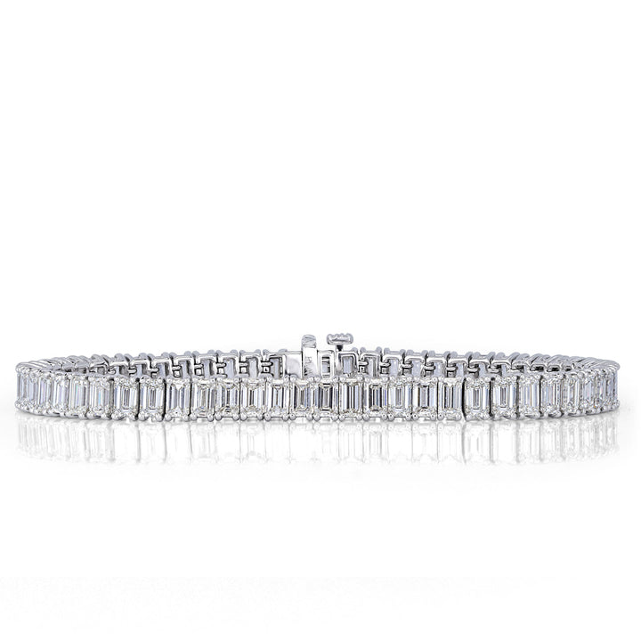 14.52ct Emerald Cut Lab Diamond Tennis Bracelet in Platinum