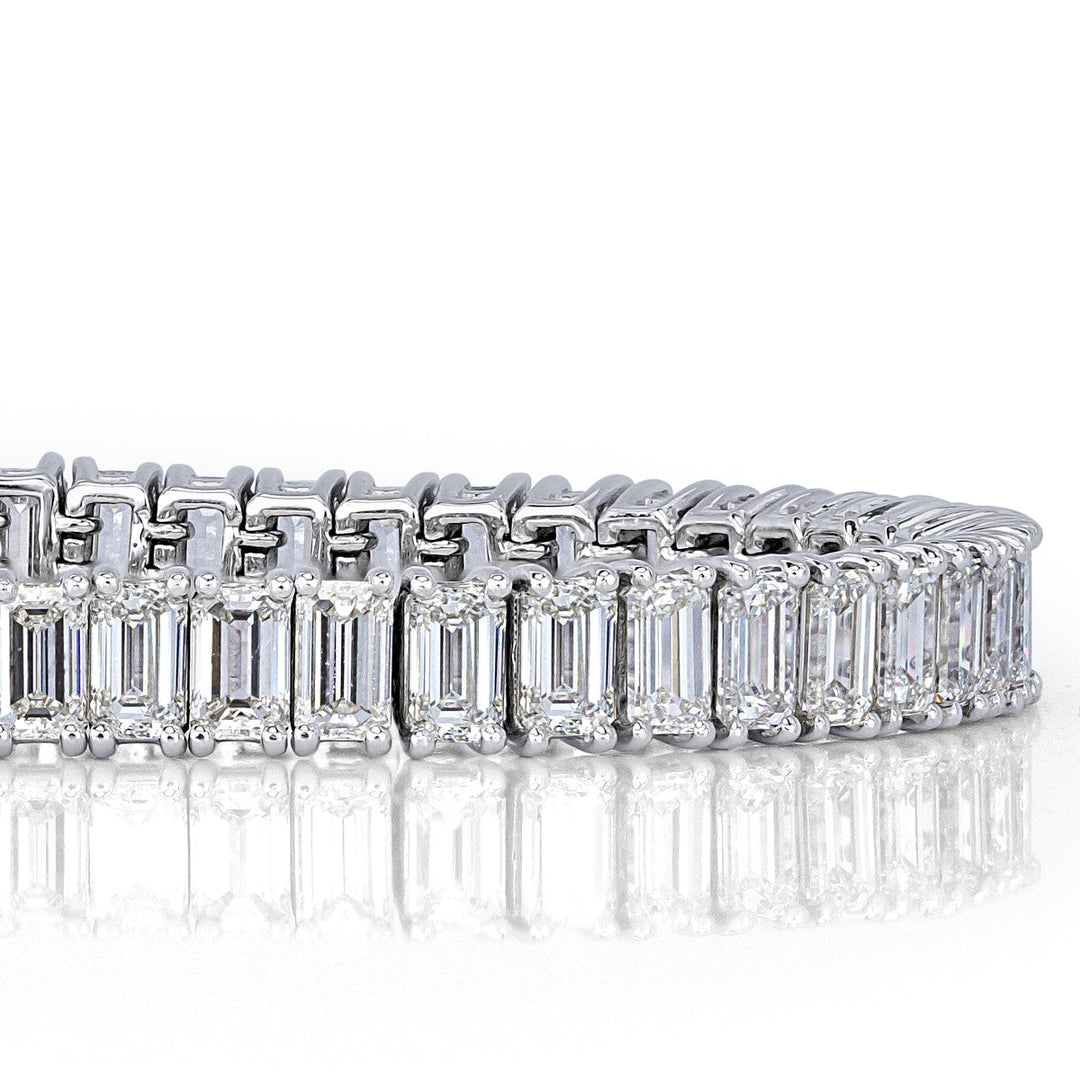 14.52ct Emerald Cut Lab Diamond Tennis Bracelet in Platinum