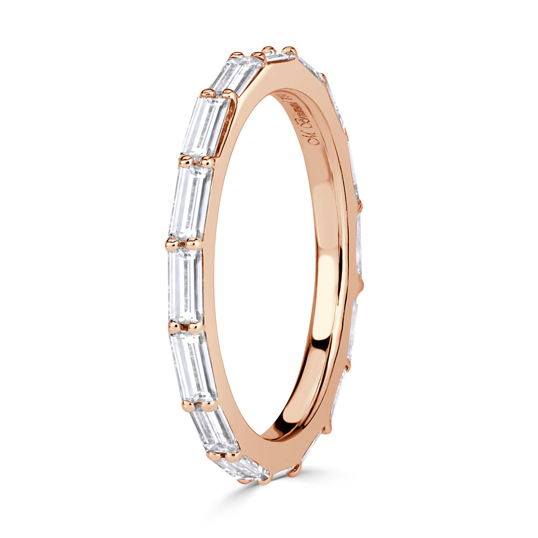 1.25ct Baguette Cut Lab Diamond Eternity Band in 18k Rose Gold