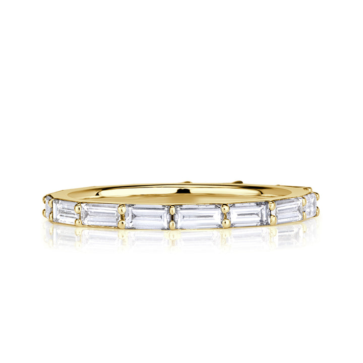 1.25ct Baguette Cut Lab Diamond Eternity Band in 18k Yellow Gold