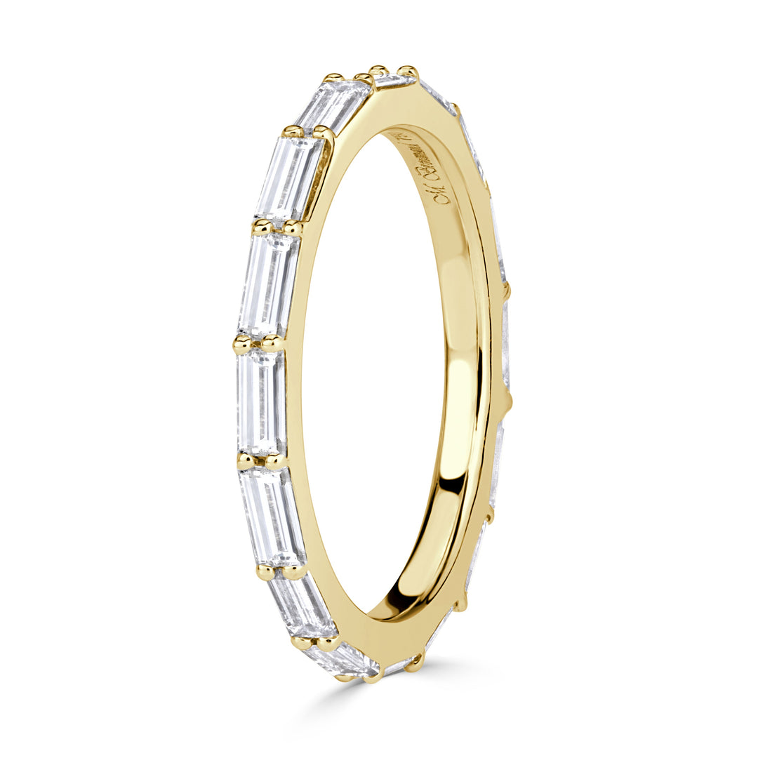 1.25ct Baguette Cut Lab Diamond Eternity Band in 18k Yellow Gold