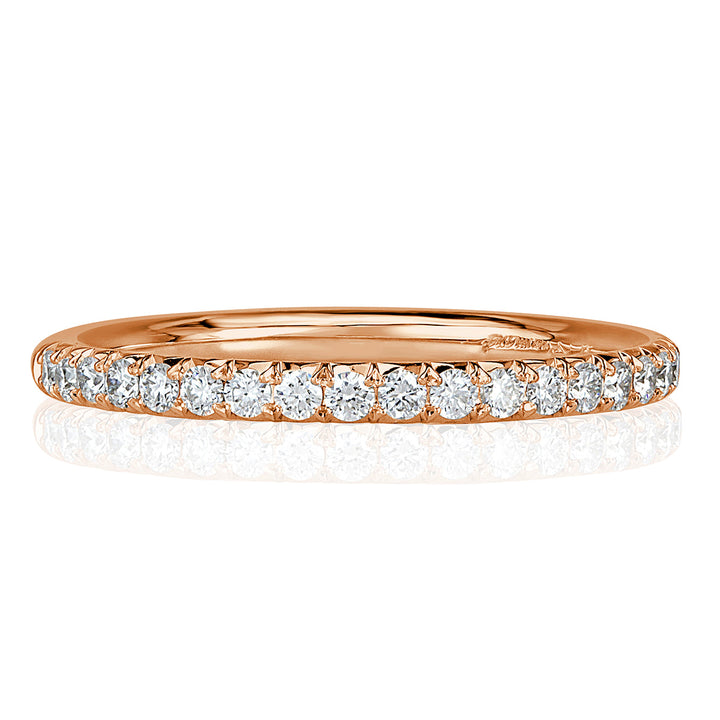 0.25ct Round Brilliant Cut Lab Diamond Wedding Band in 18k Rose Gold