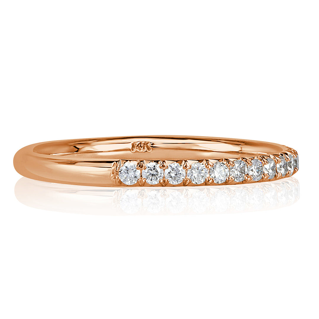 0.25ct Round Brilliant Cut Lab Diamond Wedding Band in 18k Rose Gold