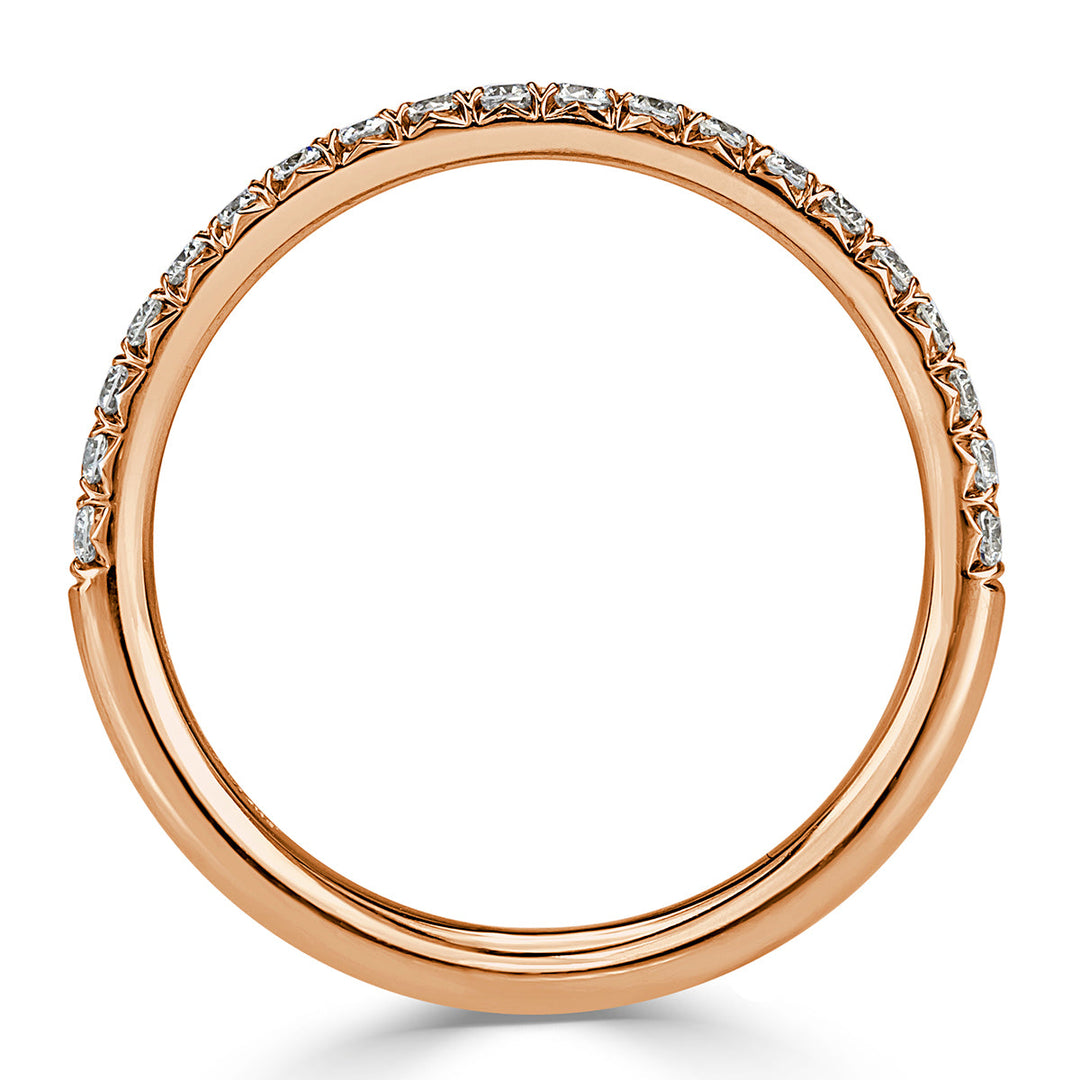 0.25ct Round Brilliant Cut Lab Diamond Wedding Band in 18k Rose Gold