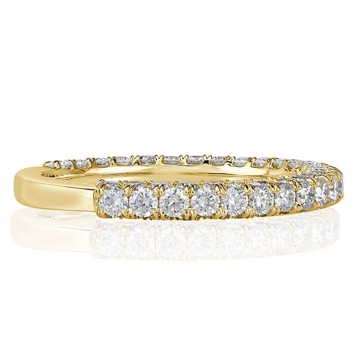 1.45ct Round Brilliant Cut 3-Row Lab Diamond Wedding Band in 18k Yellow Gold