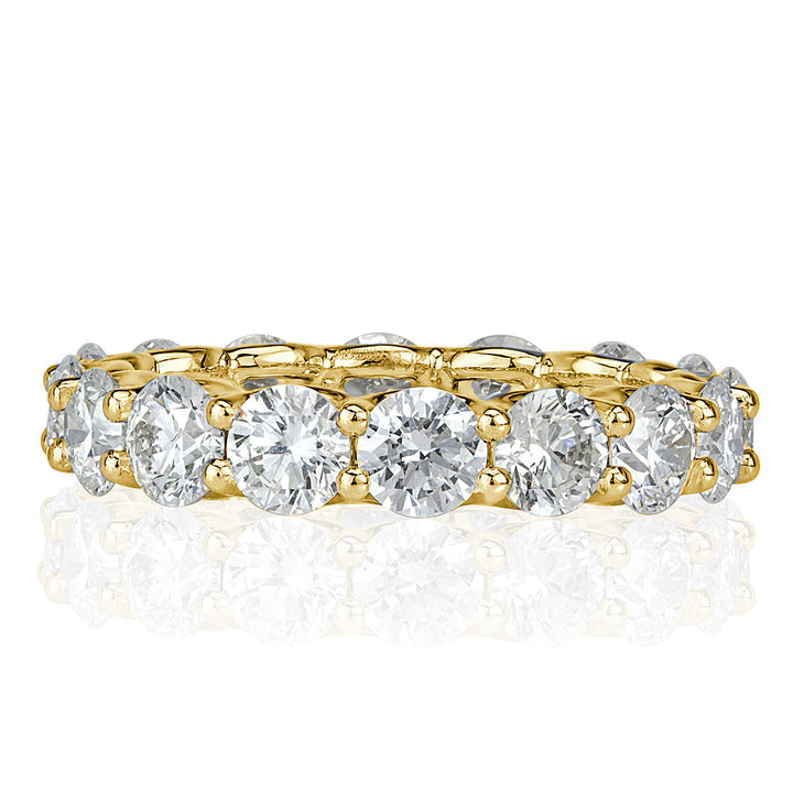 4.00ct Round Brilliant Cut Lab Diamond Eternity Band in 18k Yellow Gold