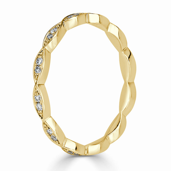 0.16ct Round Brilliant Cut Lab Diamond Marquise Bezel Eternity Band in 18k Yellow Gold