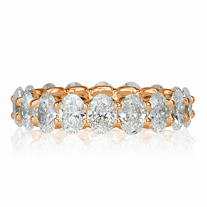 4.60ct Oval Cut Lab Diamond Eternity Band in 18k Rose Gold