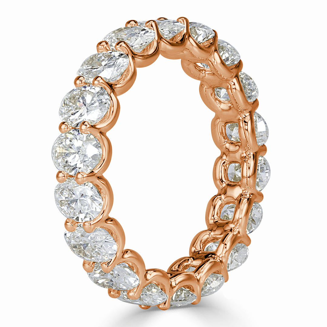 4.60ct Oval Cut Lab Diamond Eternity Band in 18k Rose Gold