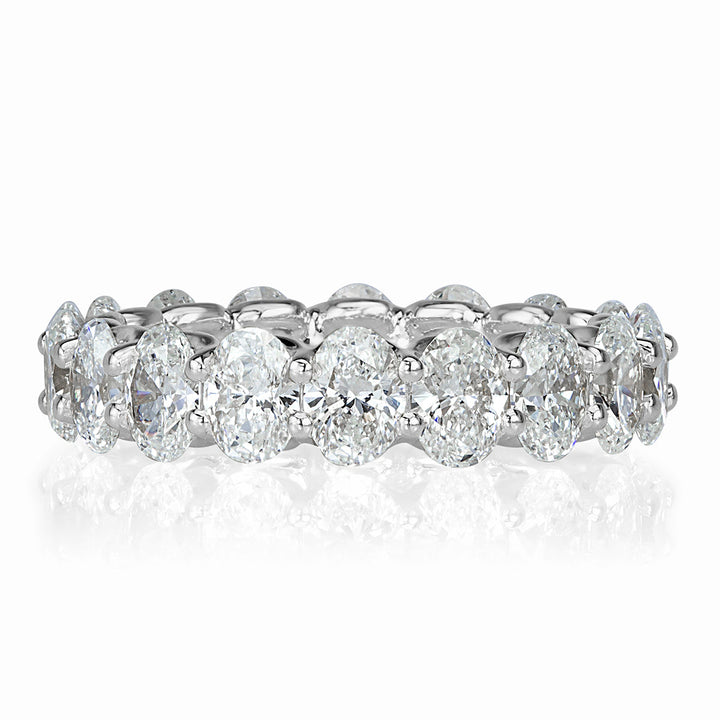 4.60ct Oval Cut Lab Diamond Eternity Band in Platinum