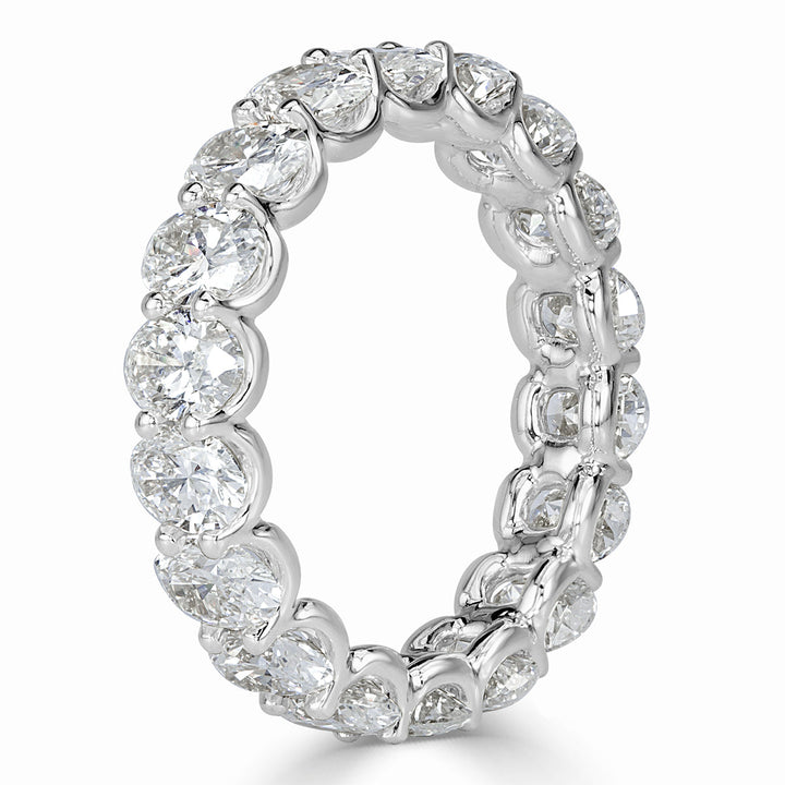 4.60ct Oval Cut Lab Diamond Eternity Band in Platinum