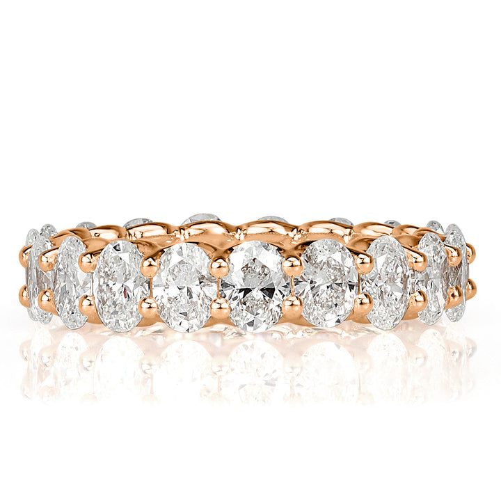 3.70ct Oval Cut Lab Diamond Eternity Band in 18k Rose Gold