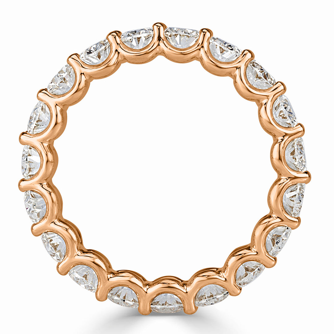 3.70ct Oval Cut Lab Diamond Eternity Band in 18k Rose Gold