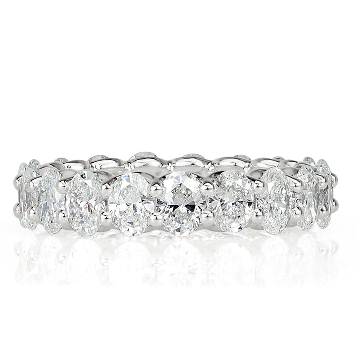 3.70ct Oval Cut Lab Diamond Eternity Band in 18k White Gold