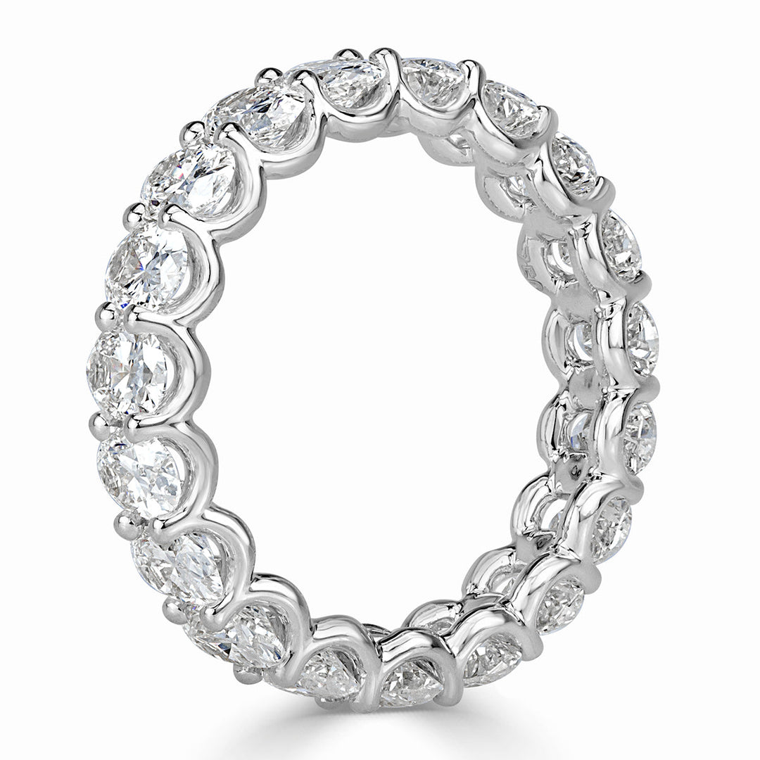 3.70ct Oval Cut Lab Diamond Eternity Band in 18k White Gold