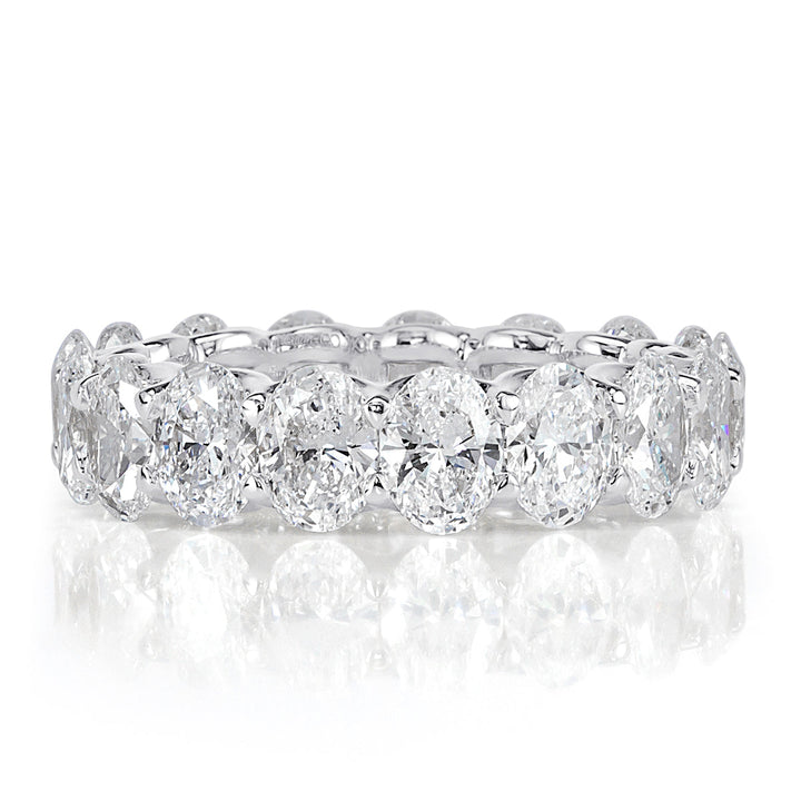 5.42ct Oval Cut Lab Diamond Eternity Band in 18k White Gold