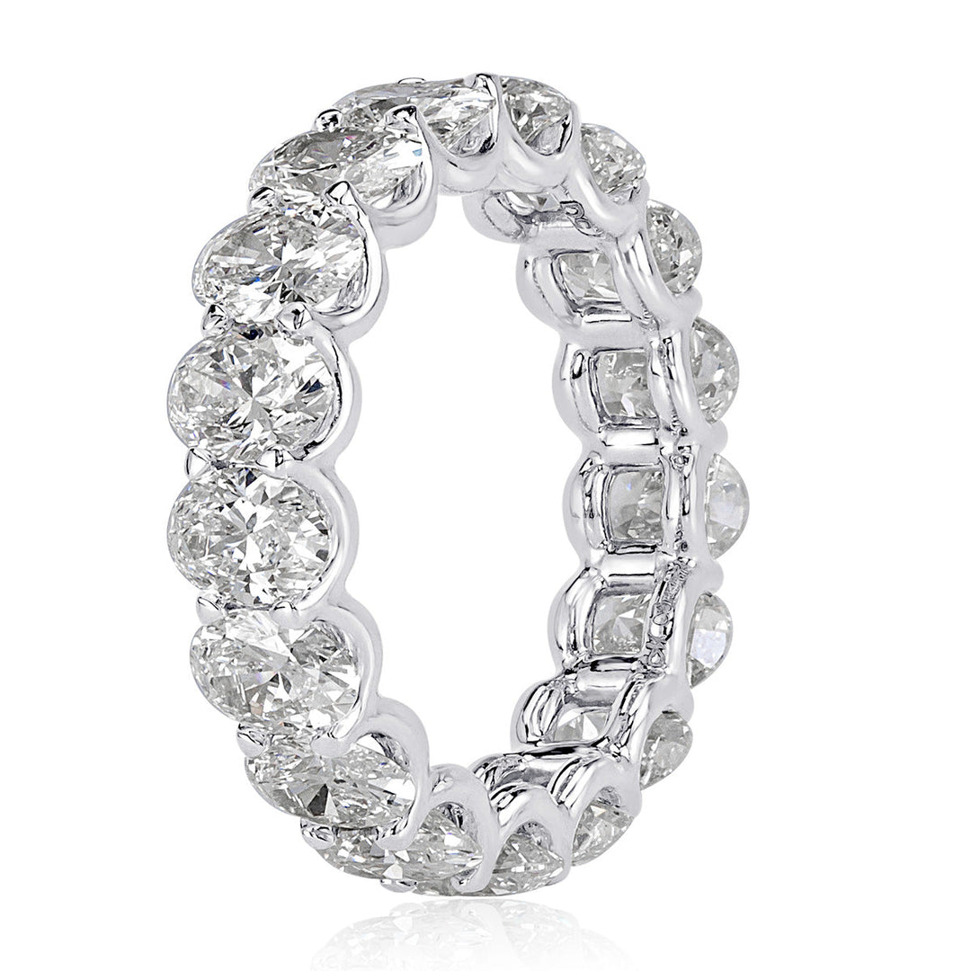 5.42ct Oval Cut Lab Diamond Eternity Band in 18k White Gold