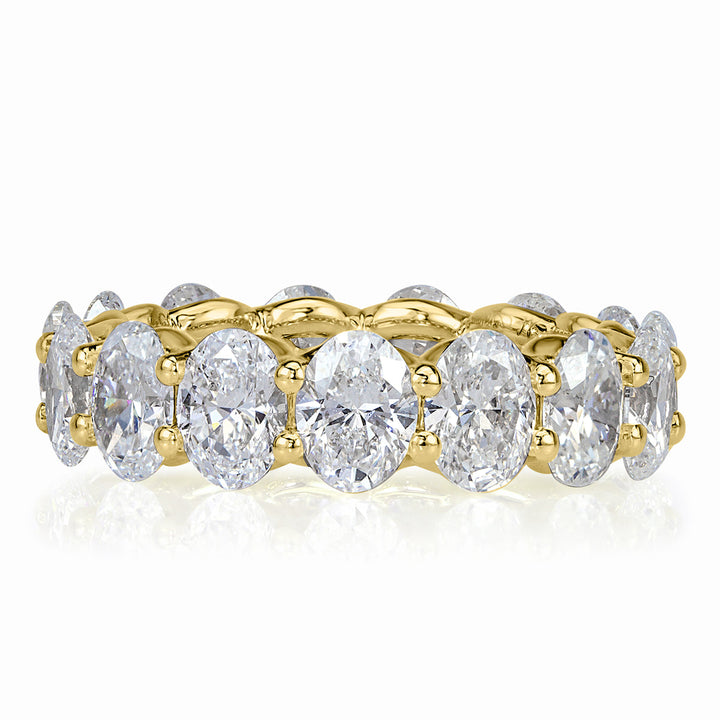 6.16ct Oval Cut Lab Diamond Eternity Band in 18k Yellow Gold