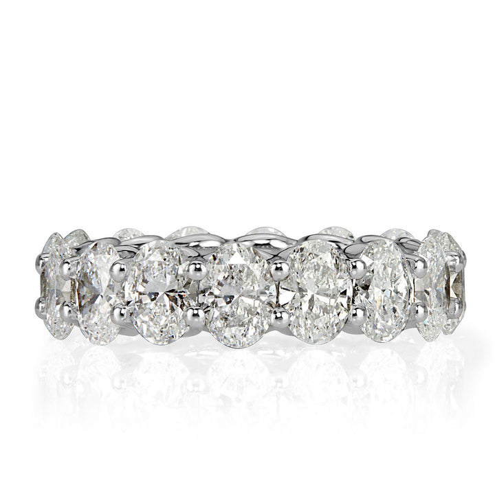 6.45ct Oval Cut Lab Diamond Eternity Band in Platinum