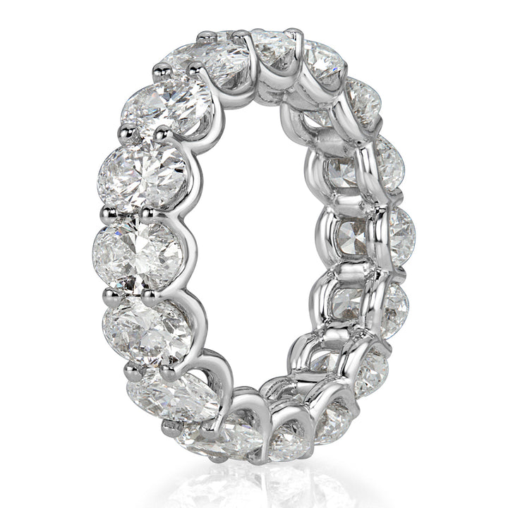 6.45ct Oval Cut Lab Diamond Eternity Band in Platinum