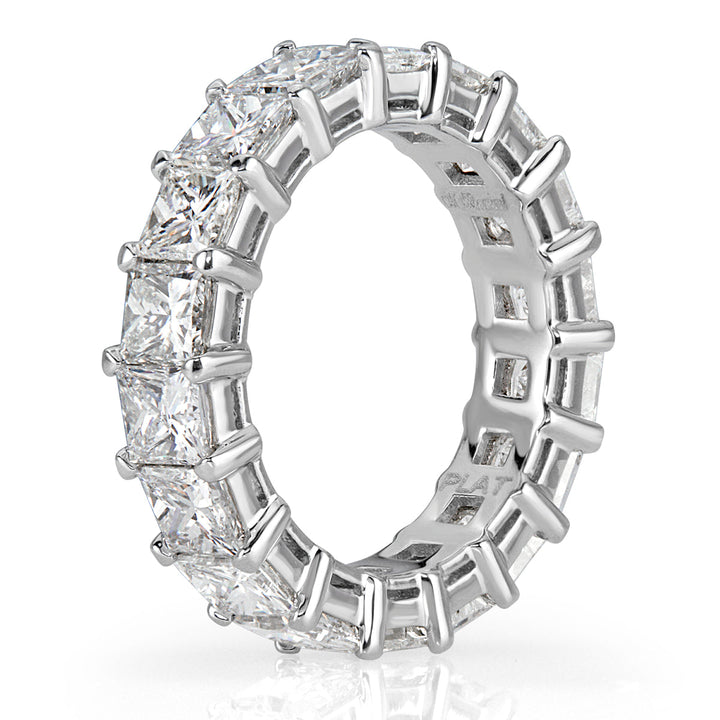 6.34ct Princess Cut Lab Diamond Eternity Band in Platinum