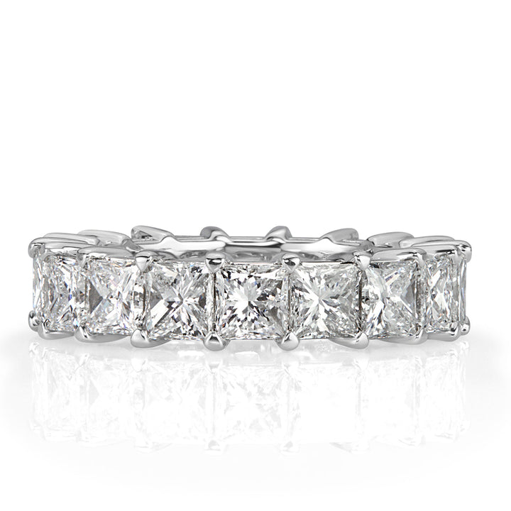 6.34ct Princess Cut Lab Diamond Eternity Band in 18k White Gold