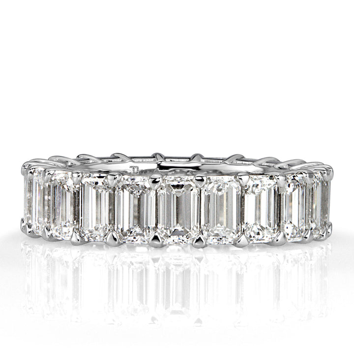 6.69ct Emerald Cut Lab Diamond Eternity Band in Platinum