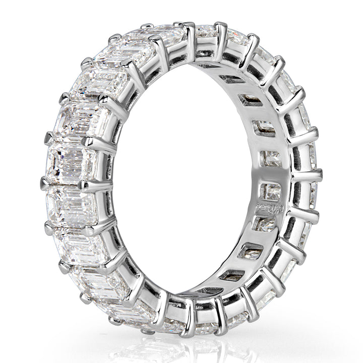 6.69ct Emerald Cut Lab Diamond Eternity Band in Platinum