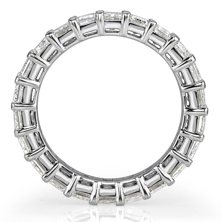 6.69ct Emerald Cut Lab Diamond Eternity Band in Platinum