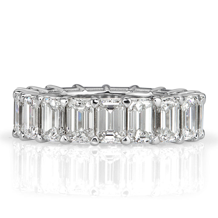 7.82ct Emerald Cut Lab Diamond Eternity Band in Platinum