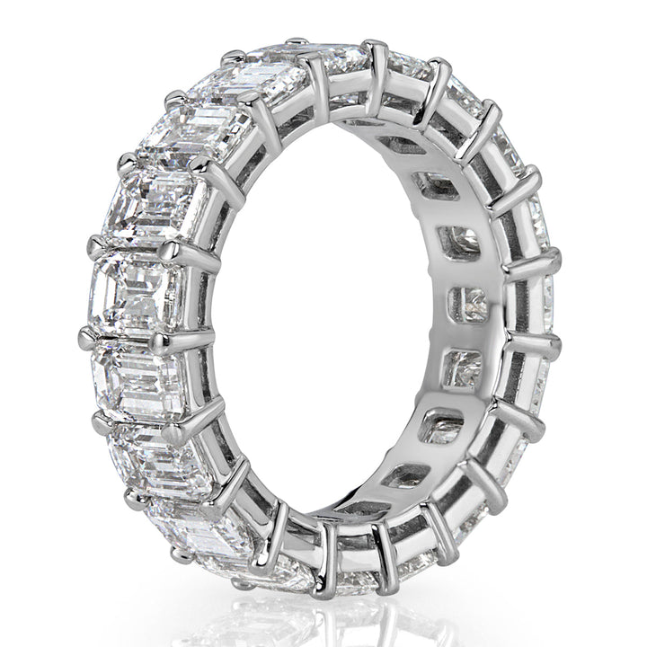 7.82ct Emerald Cut Lab Diamond Eternity Band in Platinum