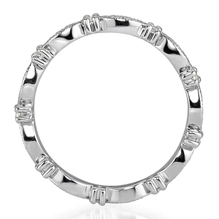 0.45ct Round Brilliant Cut Lab Diamond Milgrain Eternity Band in Platinum