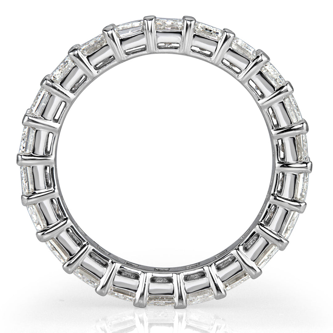 6.69ct Emerald Cut Lab Diamond Eternity Band in 18k White Gold