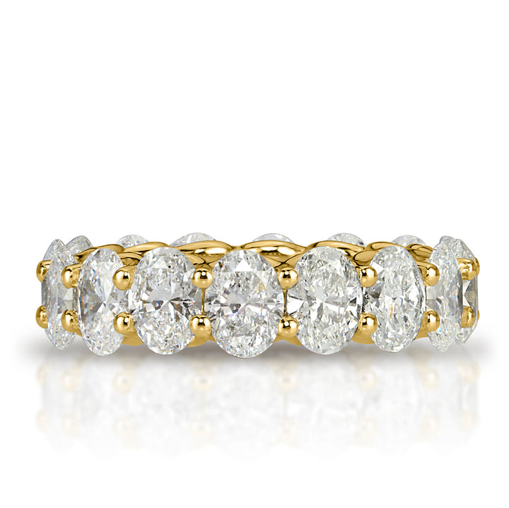 6.45ct Oval Cut Lab Diamond Eternity Band in 18k Yellow Gold