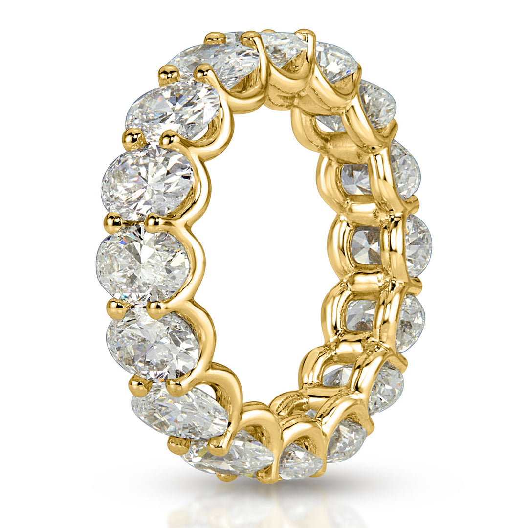 6.45ct Oval Cut Lab Diamond Eternity Band in 18k Yellow Gold