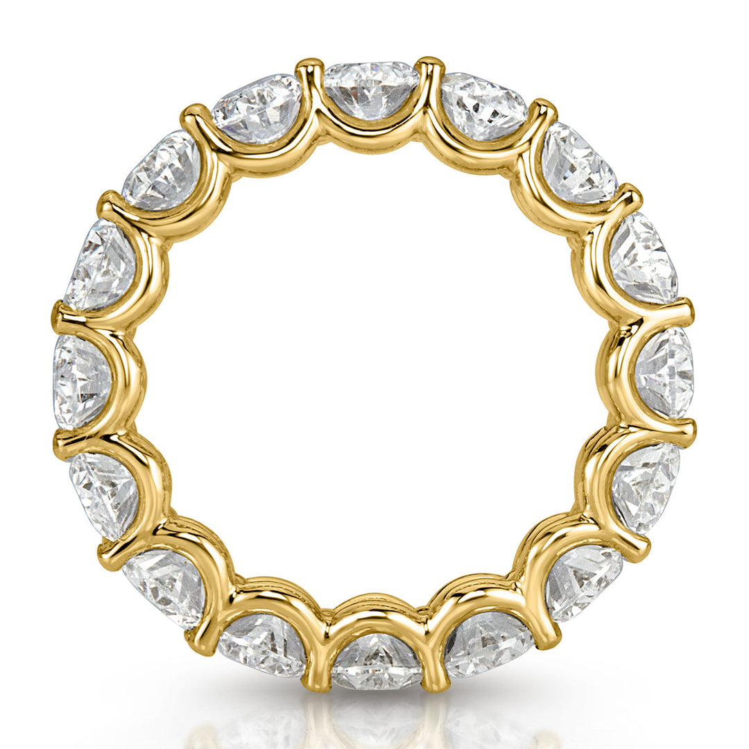 6.45ct Oval Cut Lab Diamond Eternity Band in 18k Yellow Gold