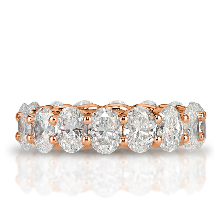 6.45ct Oval Cut Lab Diamond Eternity Band in 18k Rose Gold