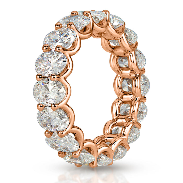 6.45ct Oval Cut Lab Diamond Eternity Band in 18k Rose Gold