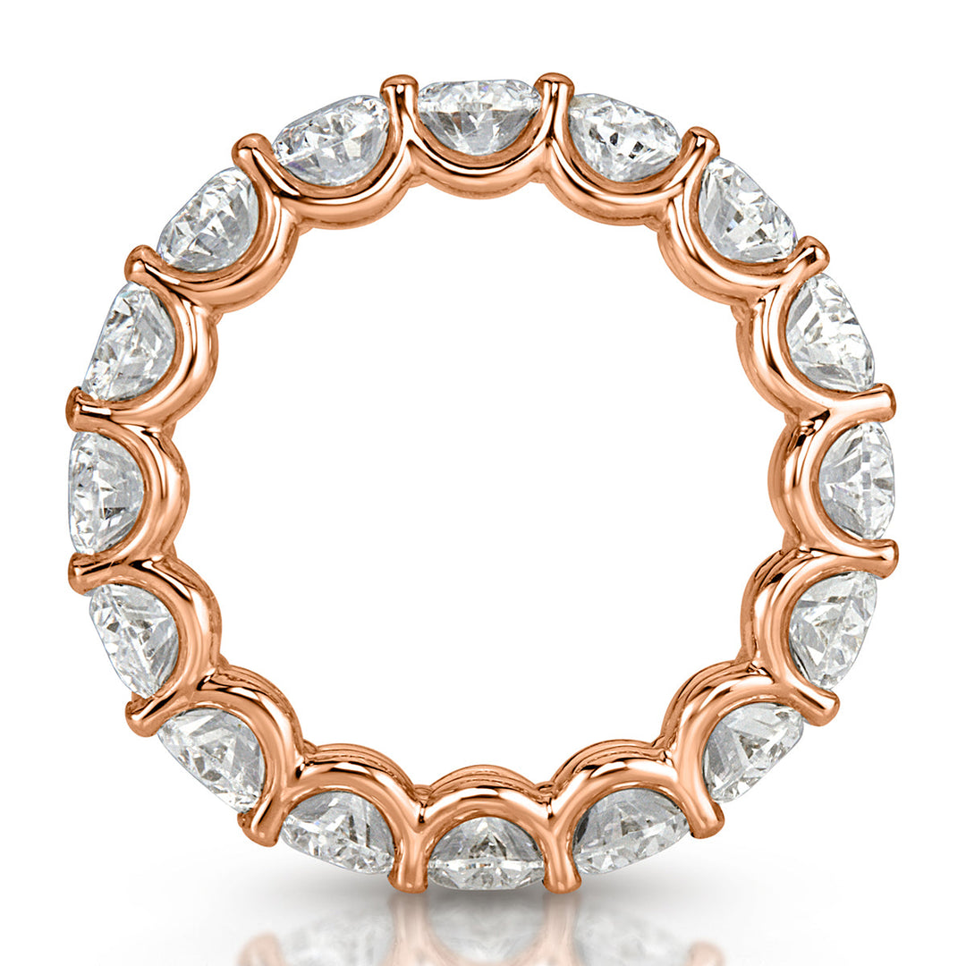 6.45ct Oval Cut Lab Diamond Eternity Band in 18k Rose Gold