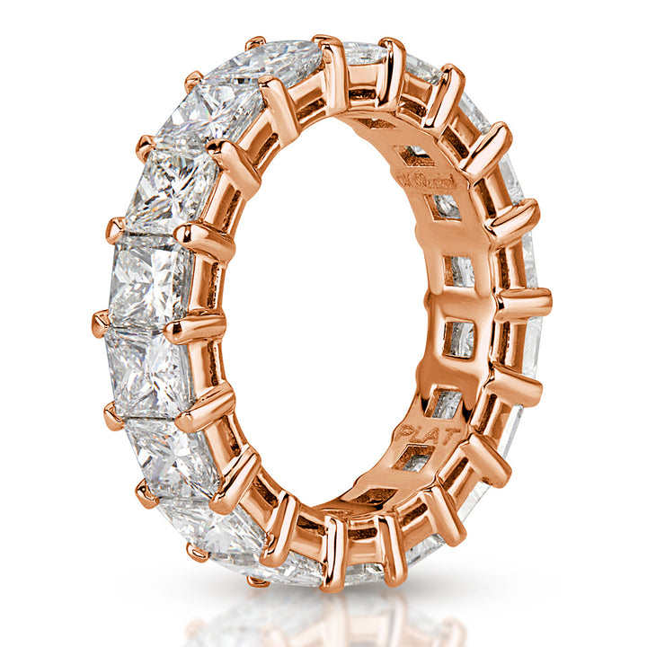 6.34ct Princess Cut Lab Diamond Eternity Band in 18k Rose Gold