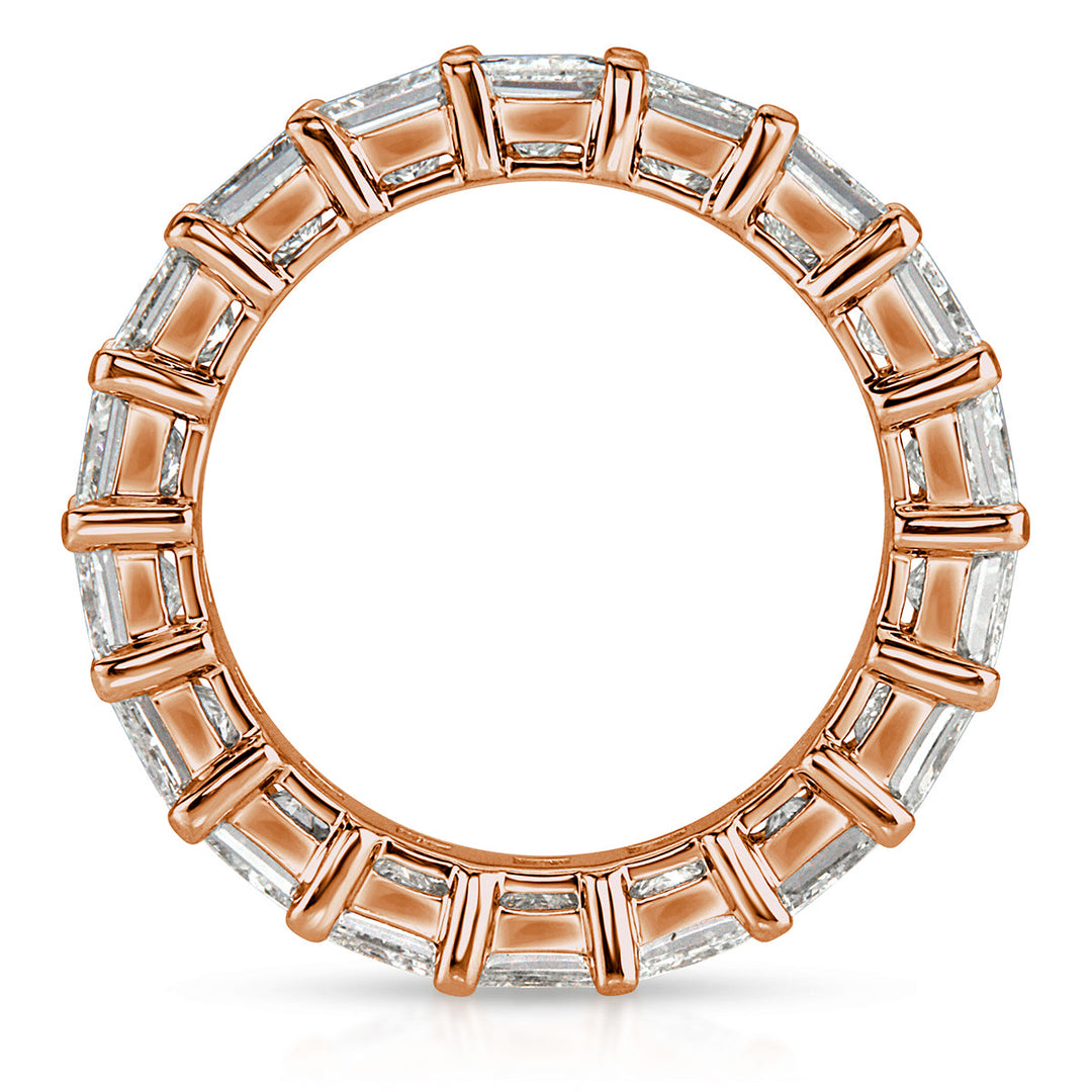 6.34ct Princess Cut Lab Diamond Eternity Band in 18k Rose Gold