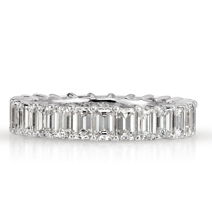 4.00ct Emerald Cut Lab Diamond Eternity Band in Platinum