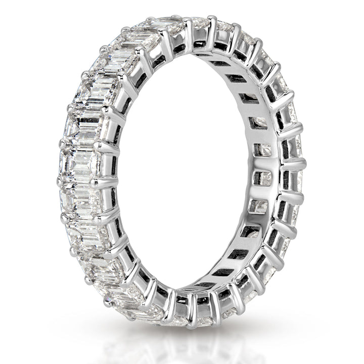 4.00ct Emerald Cut Lab Diamond Eternity Band in Platinum