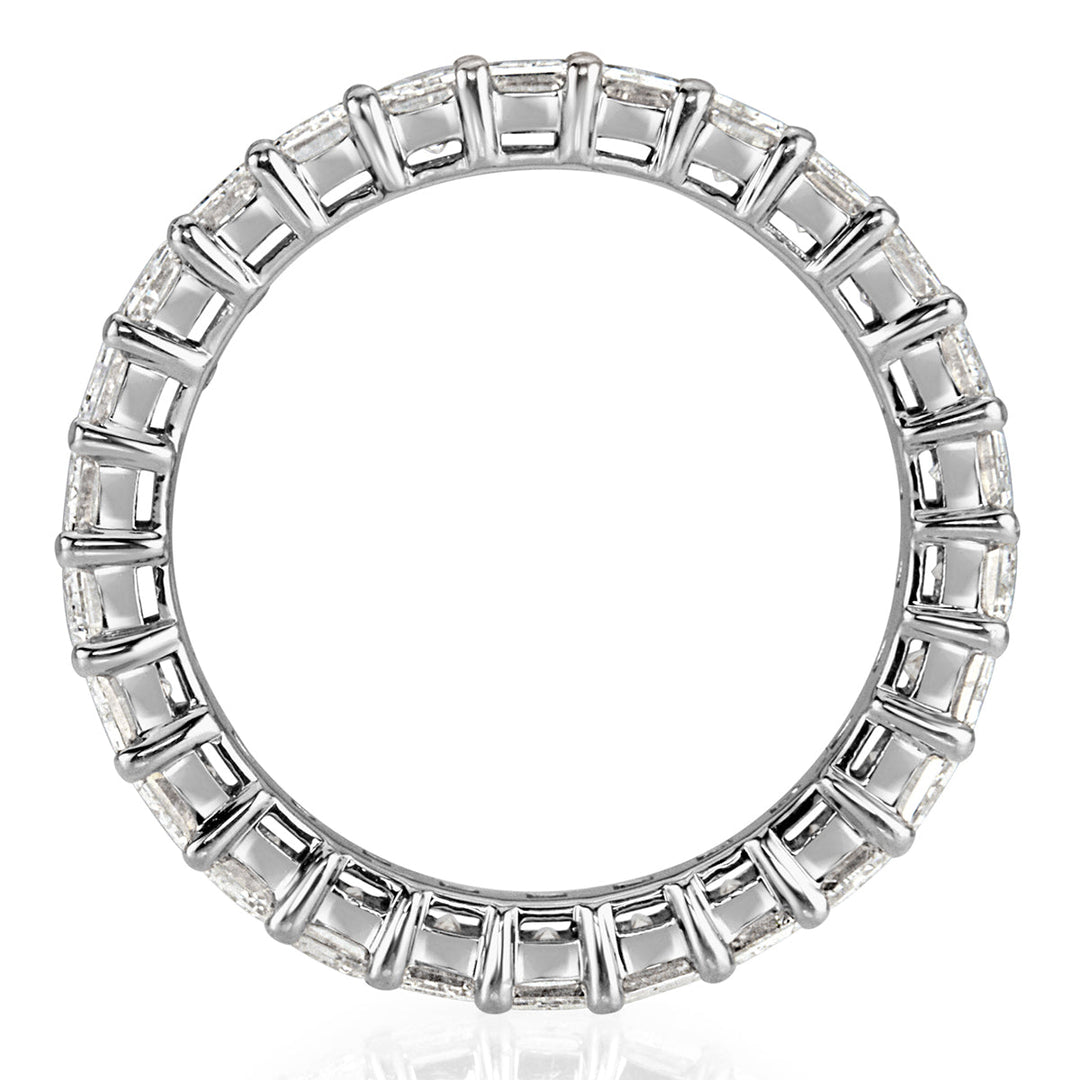 4.00ct Emerald Cut Lab Diamond Eternity Band in 18k White Gold